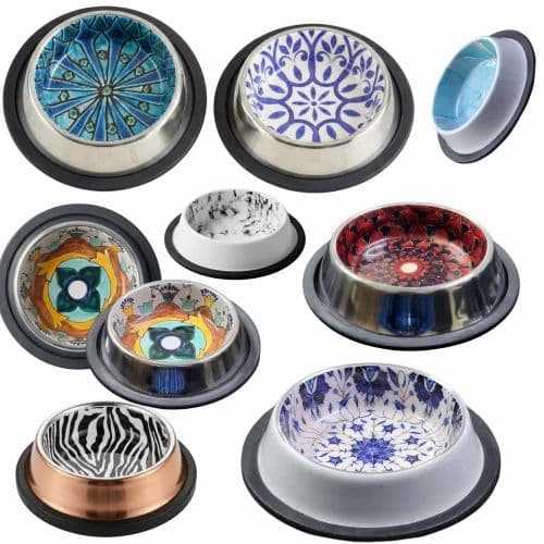 Stainless Steel Enamel Printed Dog Bowl