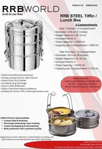 Stainless Steel Clip Tiffin Box