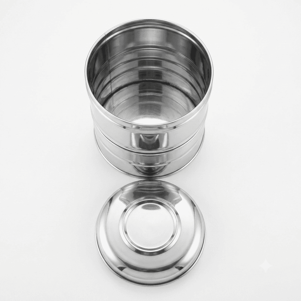 Stainless Steel 1250ml Canister / Dibba 154gram Mirror Polish & Lazer view 3