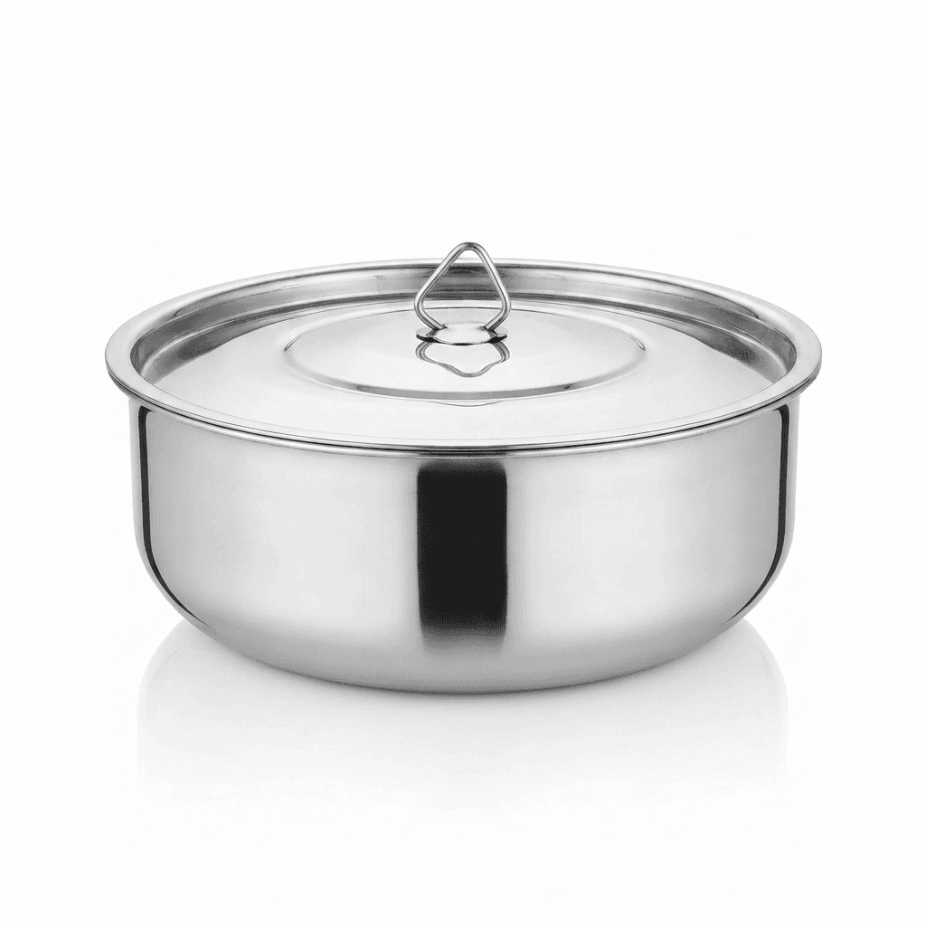 Stainless Steel Butter Pot / Makhan Pot / Serving Pot 12" inches 200gram piece Full Mirror Polish view 2