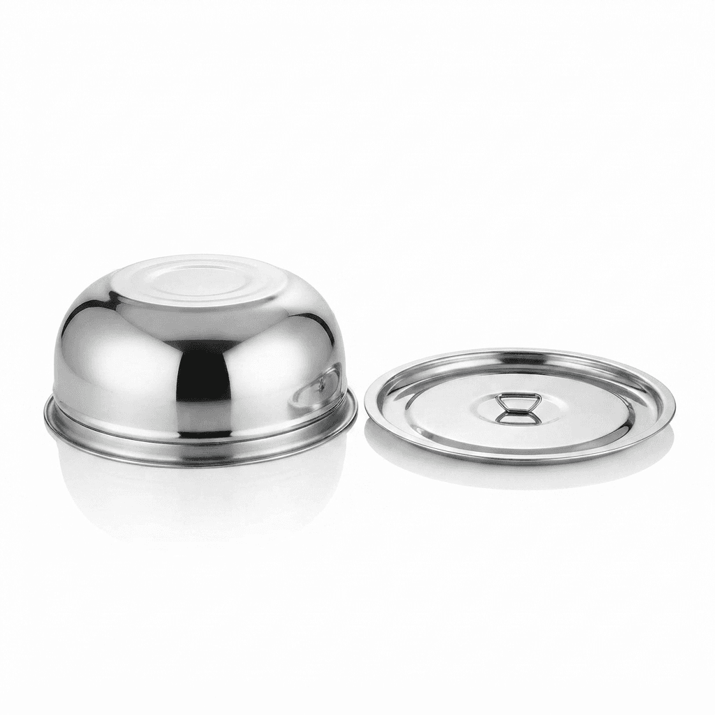Stainless Steel Butter Pot / Makhan Pot / Serving Pot 8" inches 100gram piece Full Mirror Polish view 2