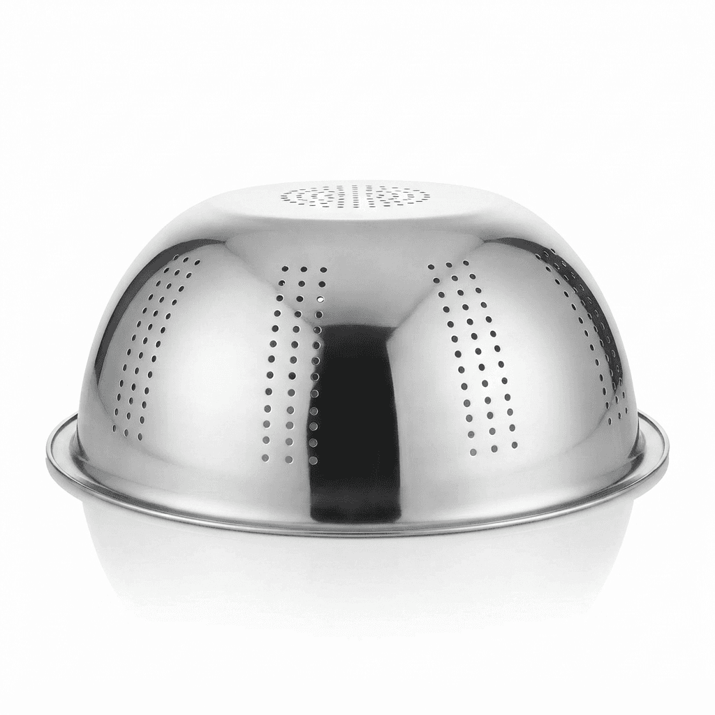 19" inches Stackable Colander 350gram High Quality Mirror Polish and Holes view 3