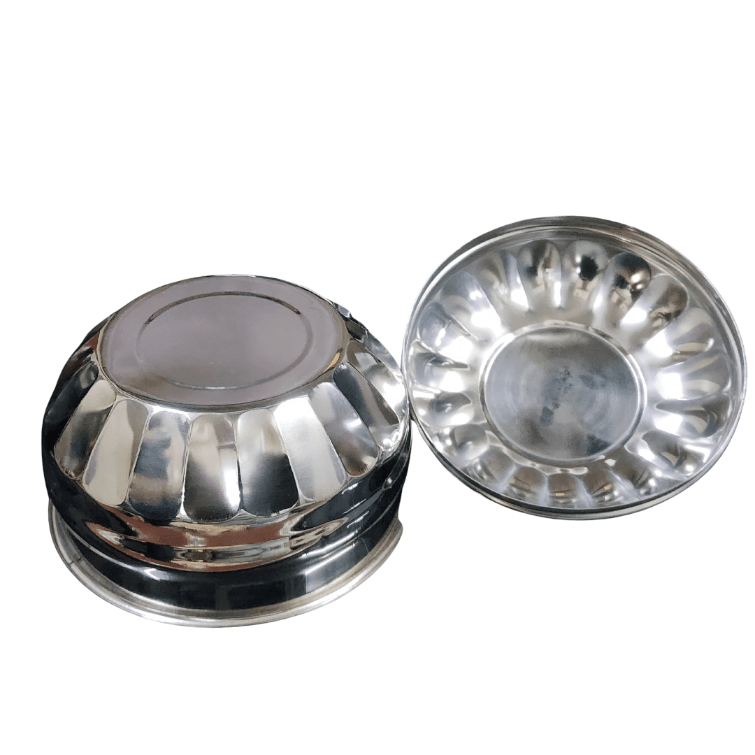 10" inches Flower Serving Pot / Priya Pot / Ghee Pot / Container Full Mirror Polish 140grams view 3