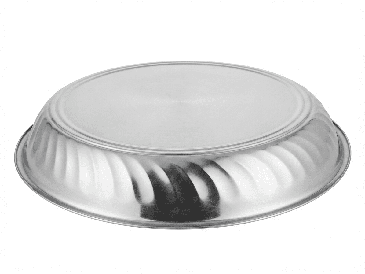 Stainless Steel 14" inches 160-65gram Heena Rice Plate / Dinner Plate Medium Mirror Polish and Lazer + Silver Touch view 2