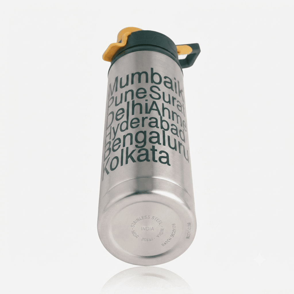 1LTR Robot Design STEEL BOTTLE WITH PLASTIC CAP SIPPER under 99 Lot view 3