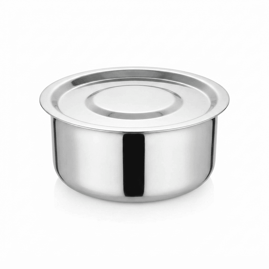 Stainless Steel 10" inches Tope with Lid / Bhigona with lid / Serving Bowl 132 gram