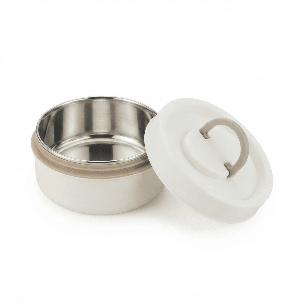 Inner Steel Outter Plastic High Quality Round Lunch Box 400ml โ photo 2