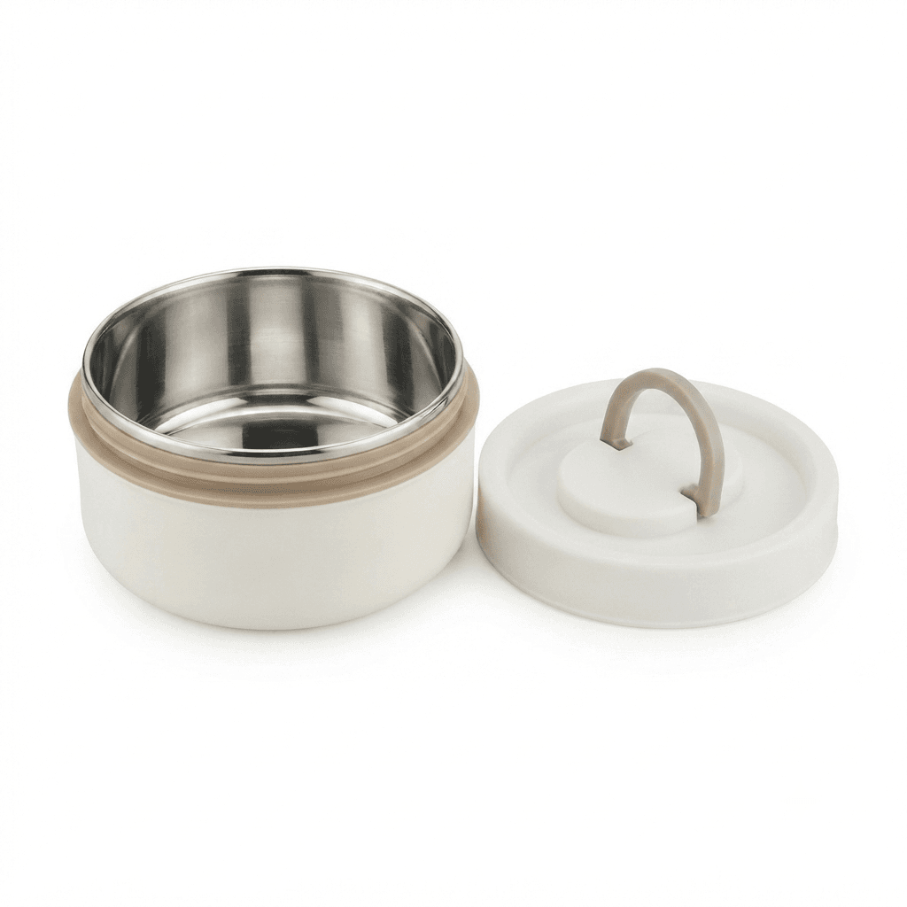 Inner Steel Outter Plastic High Quality Round Lunch Box 400ml โ photo 3