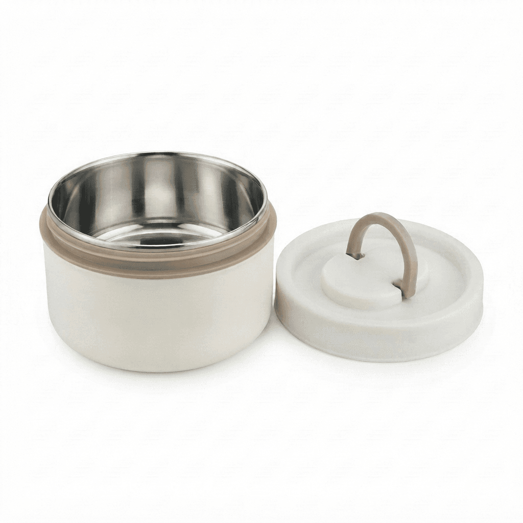 Inner Steel Outter Plastic High Quality Round Lunch Box 600ml โ photo 3