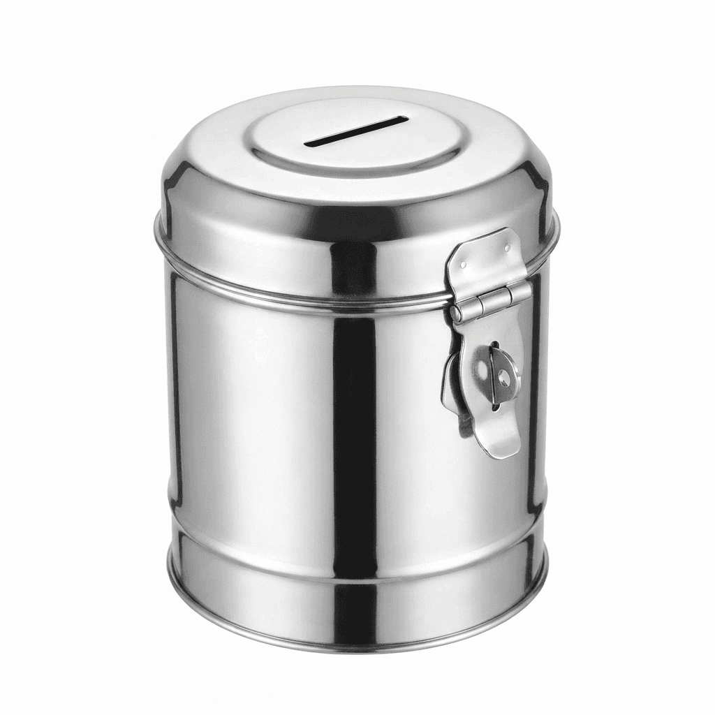 Stainless Steel Gullak / Money Bank / Piggy Bank 750ml 145gram
