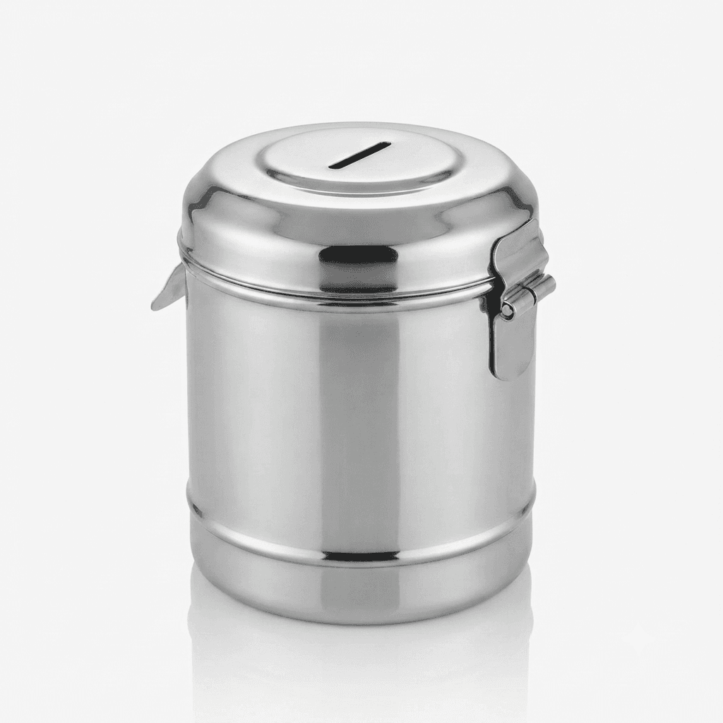 Stainless Steel Gullak / Money Bank / Piggy Bank 750ml 145gram view 3