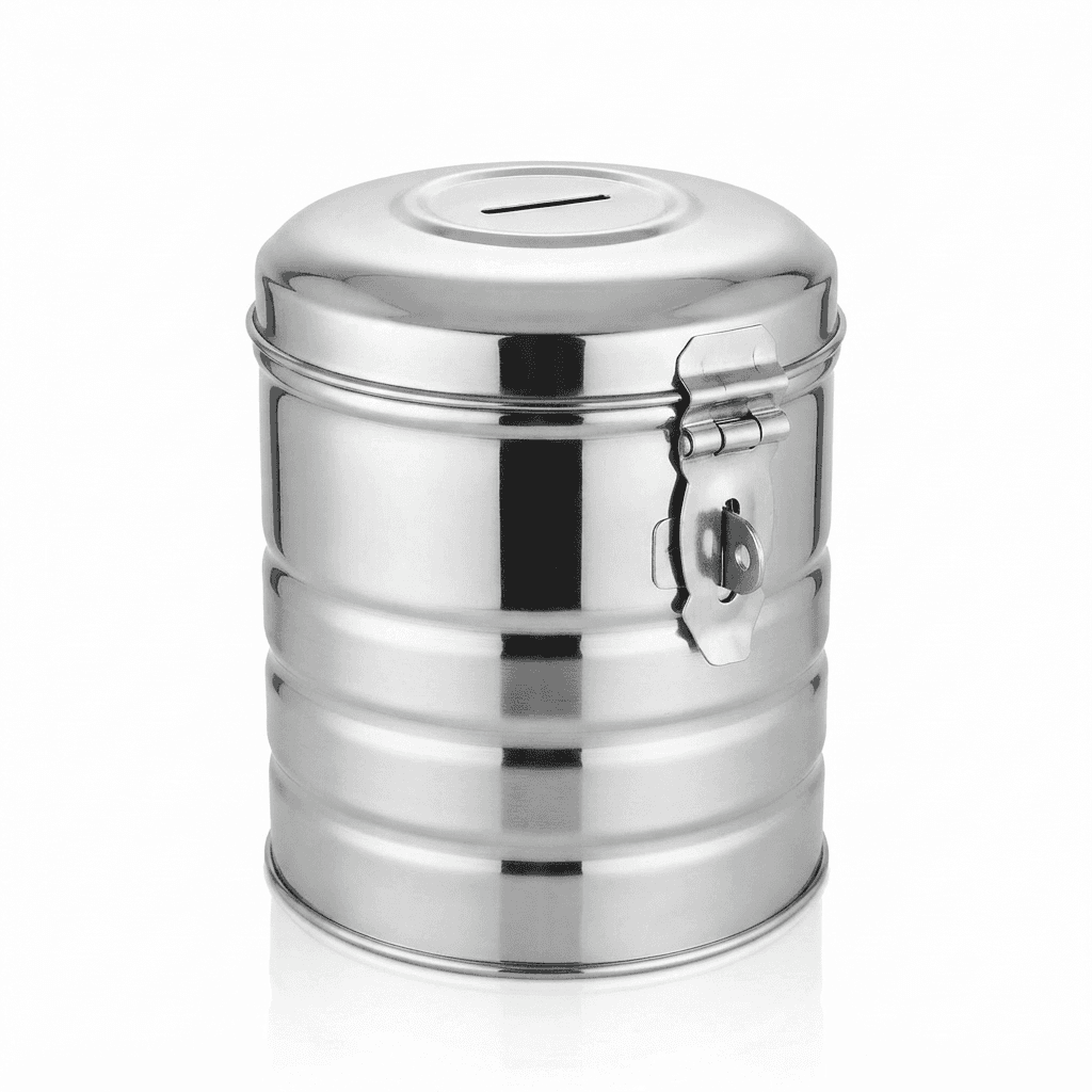 Stainless Steel Gullak / Money Bank / Piggy Bank 1250ml 200gram – photo 1