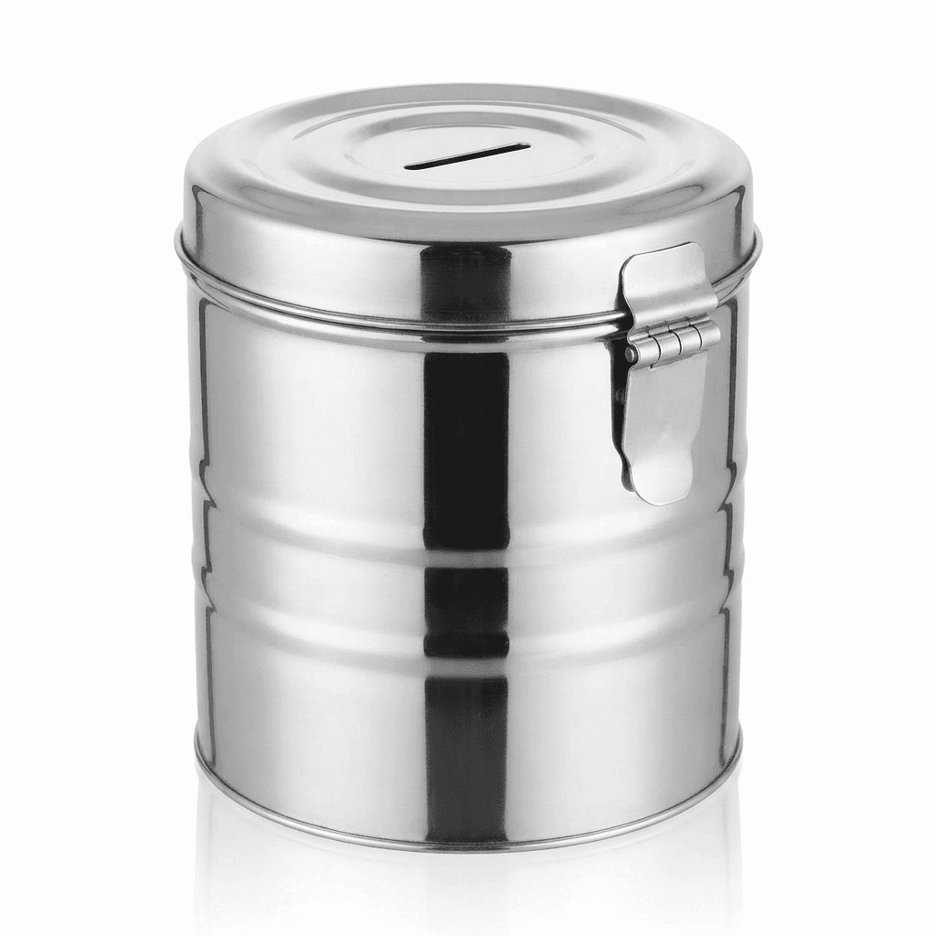 Stainless Steel Gullak / Money Bank / Piggy Bank 1250ml 200gram – photo 3