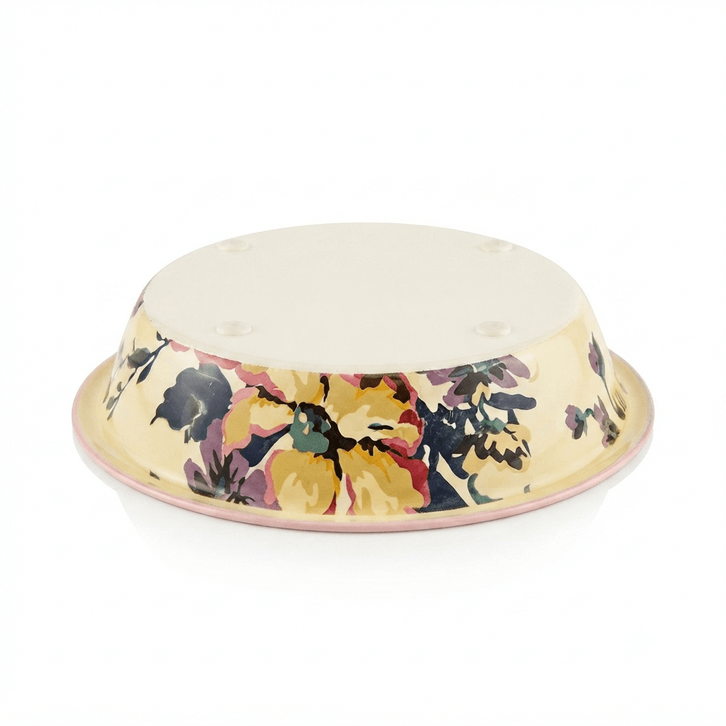 Stainless Steel Japanese Pink Enamel Printed Cat Dish / Cat Tray / Cat feeding Bowl 65gram 9" inches view 2